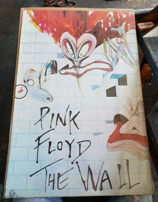 Pink Floyd The Wall Vintage 1980 Lp /tour Poster Very Rare Gerald Scarfe