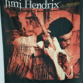 Jimmy Hendrix Silk Screen Poster Live At Woodstock By Alan Ross 2002 Rare