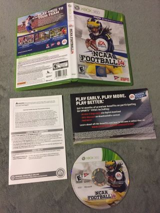 Ncaa Football 14 Xbox 360 Complete Cib Rare Htf All Inserts Microsoft 2013