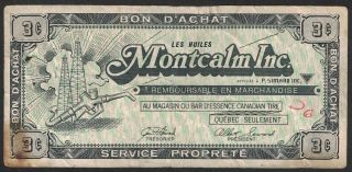 Canadian Tire Money P.  Simard Montcalm Shm1 - A 0.  03 Cents Cash Bonus Note Rare