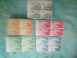 Okinawa / Ryukyu Islands 5 Block Of 4 Stamps In This One Unhinged Rare