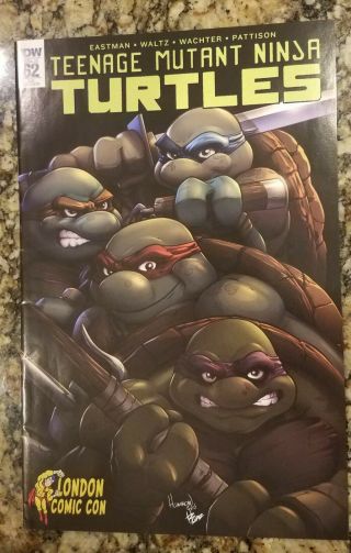 Rare Htf Teenage Mutant Ninja Turtles Idw 62 London Comic Con Comic Variant
