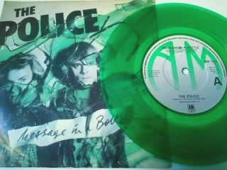 The Police 7 " Green Vinyl - Message In A Bottle Rare & Orig 1979 Single Wave