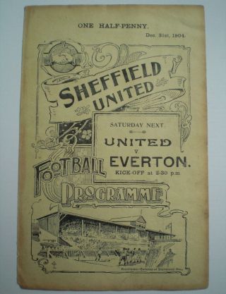 Rare 1904 1905 Sheffield United Reserves V Derby County Res Football Programme