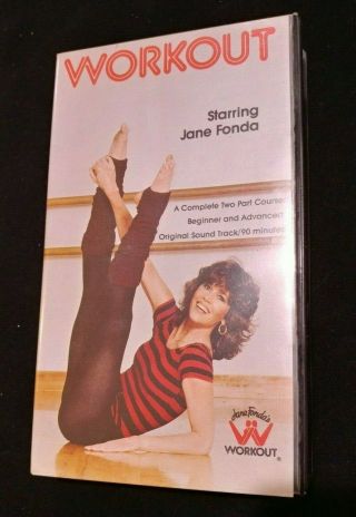 Workout Starring Jane Fonda Vhs Videotape Rare Hard Case Version Rca