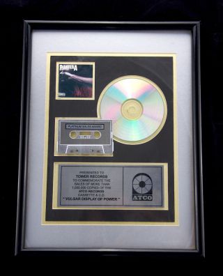 Pantera - A Vulgar Display Of Power Platinum Sales Award - Rare - Dimebag