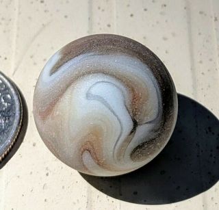 surf tumbled sea glass beach marble corkscrew brown white swirl RARE 3