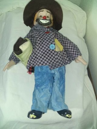Rare Vintage Large Porcelain clown doll,  19 