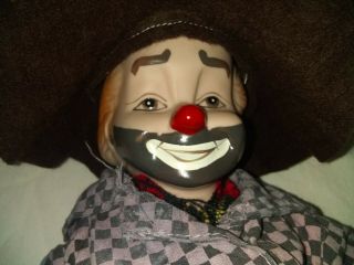 Rare Vintage Large Porcelain clown doll,  19 