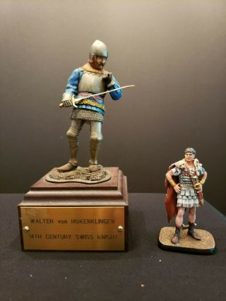 St.  Petersburg 120 Mm Metal " Swiss Knight " On Wooden Stand Rare