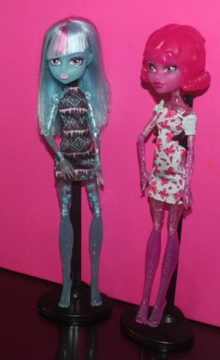 Monster High CREATE A MONSTER Pink Blob and ICE GIRL RARE 2
