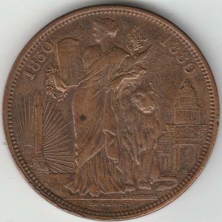 1880 Belgium 10 Centimes Large Copper Commemerative 27,  841 Minted Rare