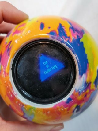 RARE MAGIC 8 EIGHT BALL Tie Dye Psychedelic Vintage Toy 1990 ' s MULTI COLOR 6