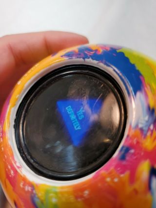 RARE MAGIC 8 EIGHT BALL Tie Dye Psychedelic Vintage Toy 1990 ' s MULTI COLOR 7