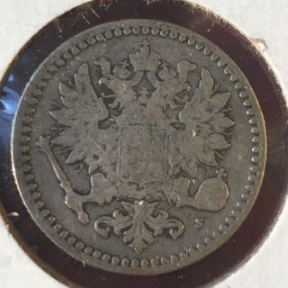 1869 S Finland 50 Pennia Vf Rare