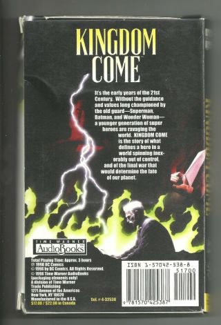 Kingdom Come,  Mark Waid,  Elliot S.  Maggin and Alex Ross (1998,  Cassette) rare 2