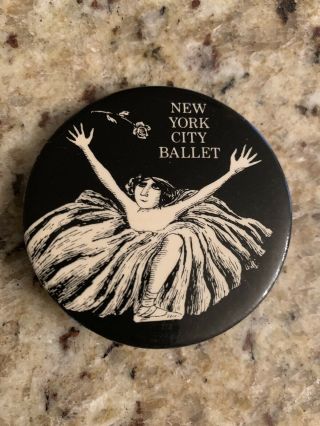 Rare York City Ballet 1970s Pin Button Badge Edward Gorey Art