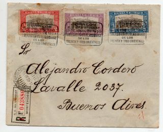 1925 Uruguay To Argentina Reg Special Early Flight Cover,  Rare Stamps