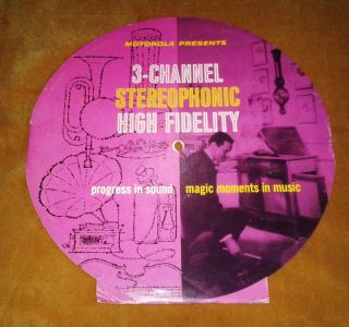 Vintage 1959 Rare Vinyl Motorola Present 3 Channel Sterophonic High Fidelity