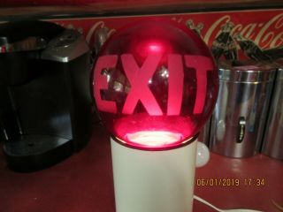 Antique Red Exit Globe Cond.  The Letters Exit Lights Up Red Rare