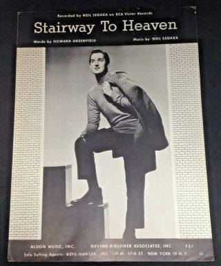 " Stairway To Heaven " Sheet Music Neil Sedaka 1960 Rare