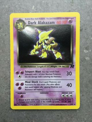 Pokemon Tcg Cards Dark Alakazam 1/82 Team Rocket Holographic Rare Nm