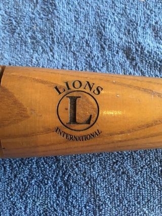RARE Lions Club International Baseball / Softball Bat Carved Lion Puff 3