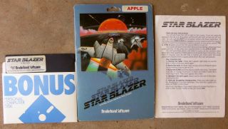 1982 Star Blazer By Broderbund Software For Apple Ll Computer Game Rare