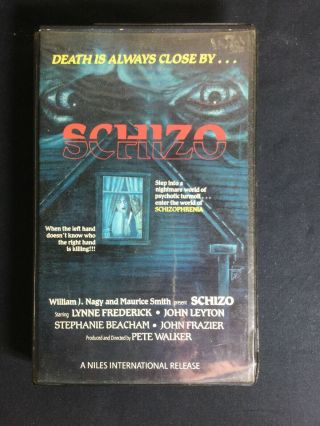 Schizo 1976 Rare Big Box Clam Shell Horror Vhs Slasher United See Store