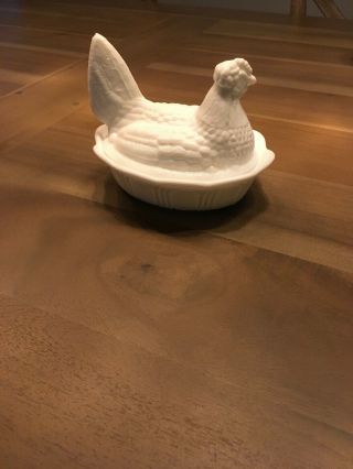 Challinor Prototype / Fenton 5” Hen On Nest Milk Glass Rare 2