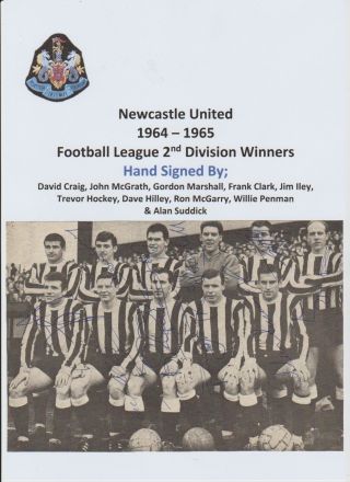 Newcastle United 1964 - 1965 Rare Orig Hand Signed Mag Team Group 10 X Signatures