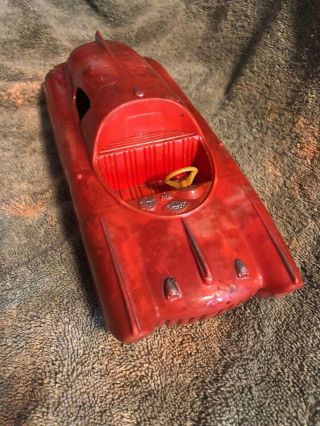 Vintage Hard Plastic Futuristic Space Toy Car Rare 9.  5” 3wheel Crazy Car?