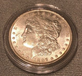 1897 Bu Gem Morgan Silver Dollar Unc Ms,  U.  S.  Rare Coin 5107