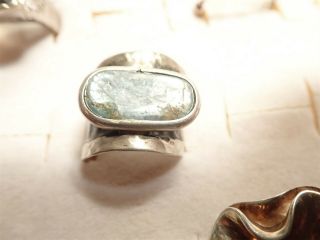 Ultra Rare Israel Artisan Roman Glass 925 Sterling Silver Ring