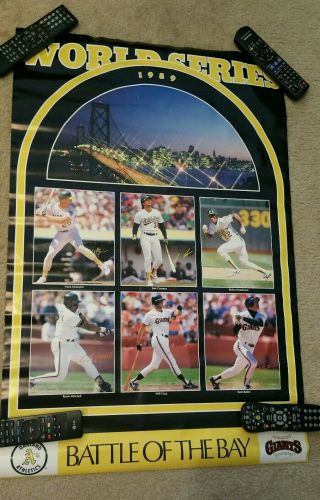 Rare Htf 1989 Battle Of The Bay Vintage Poster Oakland A 