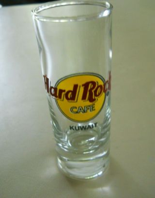Hard Rock Cafe Tall Shot Glass Kuwait 4 1/8 " Tall Rare