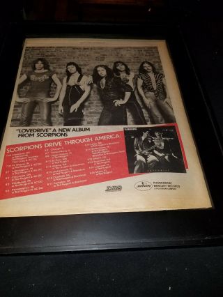 Scorpions Lovedrive Tour Rare Promo Poster Ad Framed