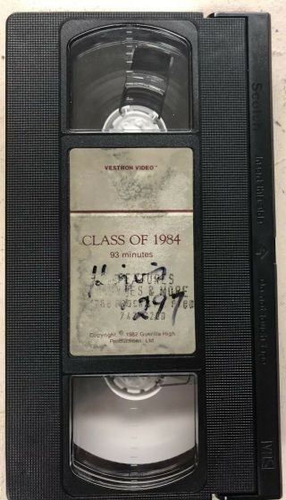 Class Of 1984 VHS Rare VESTRON Video Cult Horror PUNK Perry King 3