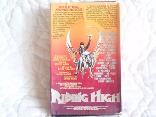 RIDING HIGH VHS RARE BIG BOX EDDIE KIDD BIKER STUNT MAN ACTION U.  K.  ROCK MUSIC 2