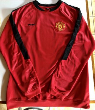 Rare Vintage Manchester United Warm Up,  Long Sleeve Pregame Kit Official Merch M