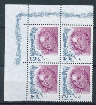[4167] Italy 2004 Rare Bloc Of 4 Very Fine Mnh Without The Face Value.  Scarce