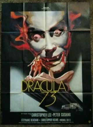 Dracula A.  D.  1972 French Grande Poster Very Rare Christopher Lee Hammer
