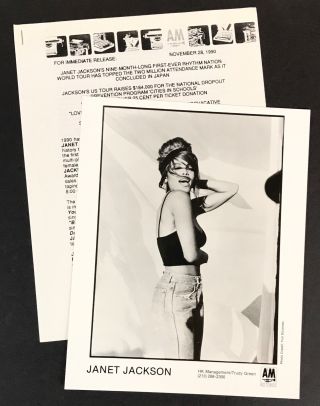 Janet Jackson Rhythm Nation World Tour Rare 1990 Press Kit W/photo