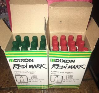 Redimark Vintage Markers 2 Boxes Of Rare Dixon Redimarks