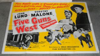 Five Guns West Orig Rare Movie Poster Dorothy Malone/jonathan Haze/roger Corman