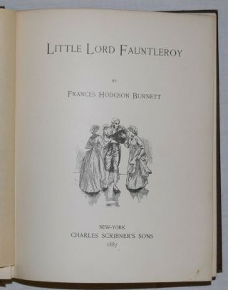 Rare Book: Frances Hodgson Burnett; Little Lord Fauntleroy (1887)