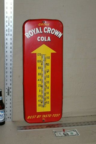 Rare 1952 Donasco Rc Royal Crown Cola Larger Metal Thermometer Sign Coke Gas 66