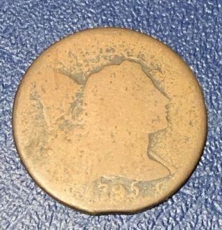 1795 1c Plain Edge Liberty Cap Large Cent Rare Better Date Coin