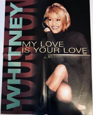 Whitney Houston " My Love Is Your Love " Rare Artista Promo Poster - 