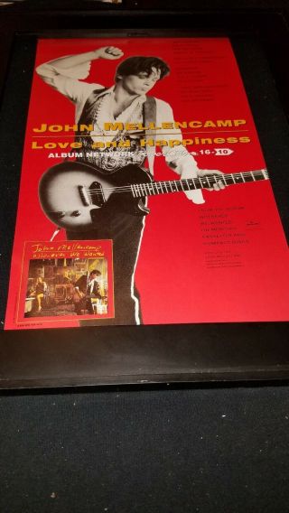 John Mellencamp Love And Happiness Rare Radio Promo Poster Ad Framed